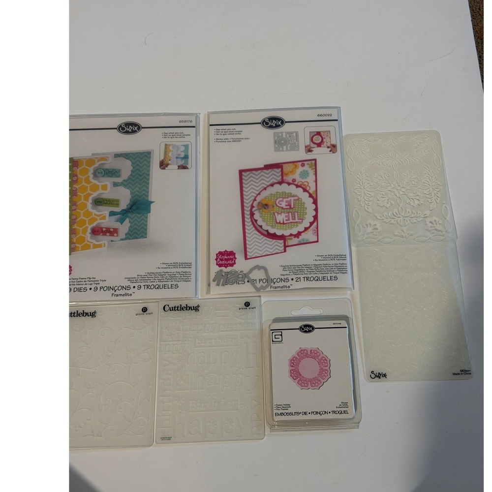 Sizzix Stephanie Barnard Framelits & Cuttlebug Embossing Folders Craft lot 5+
